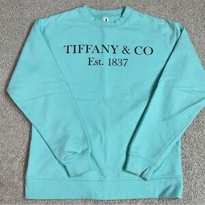TIFFANY & CO Logo AQUA Turquoise DESIGNER Pullover SWEATSHIRT